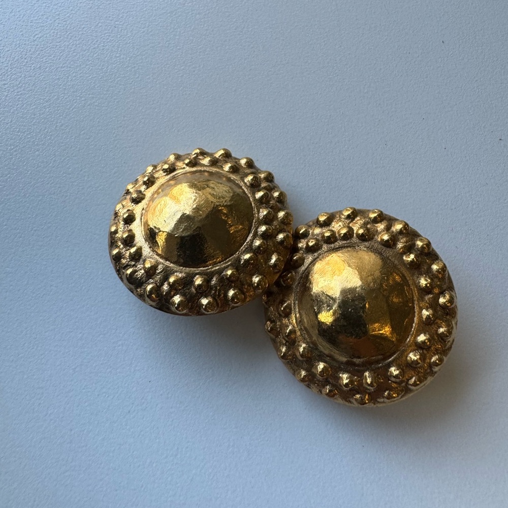 Chanel Studded Drop Earrings